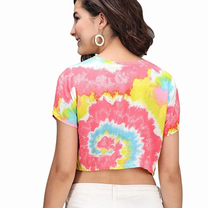 Camiseta Corta de Otoño para Mujer, Talla Grande, con Logotipo Personalizado, 100% Algodón, Fibra de Bambú, Mangas Cortas, Estilo Vintage, Impermeable y Resistente al Viento - Product Image 6