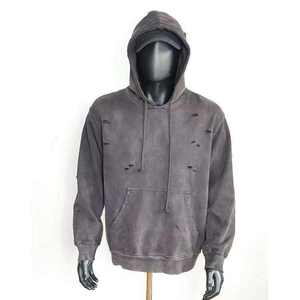 Sudaderas con capucha y sudaderas de felpa para hombre con logotipo personalizado OEM, lavado ácido, bordado desgastado. - Product Image 2