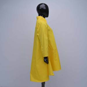 Robes asymétriques jaunes décontractées pour femmes, style personnalisé, brodées, à motif uni, en tissu de coton, OEM sur mesure - Product Image 6