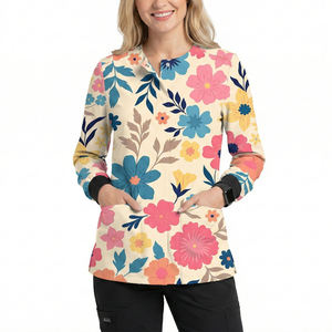 Uniformes de Enfermería al por Mayor OEM, Personalizables, con Estampado Elegante, Chaqueta de Enfermera con Mangas Largas y Cierre de Broches, Uniformes de Hospital con Logotipo Propio, Chaquetas de Enfermera en Diferentes Tallas - Product Image 5