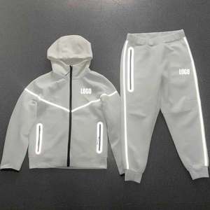 Technical Outdoor Track Suit for Men-Reflective Tech Fleece Quick Dry <b>Zip</b> Hoodie & <b>Jogger</b> Set 2026 Autumn - Product Image 1