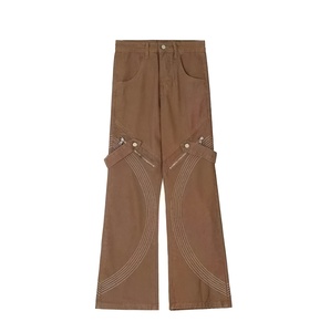 Jeans de mezclilla de cintura alta y pierna recta para mujer, talla grande, estilo casual ecológico de verano, corte holgado de largo completo con cremallera y bolsillos. - Product Image 6
