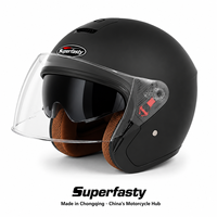 Casque de moto demi-face unisexe compatible avec tous les modèles, fermeture rapide, coque en ABS, toutes saisons, protection pour les trajets quotidiens