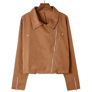 Veste en daim et cuir PU au look élégant à prix bas, nouvelle collection, vestes en daim et cuir pour femmes en vente - Product Image 2