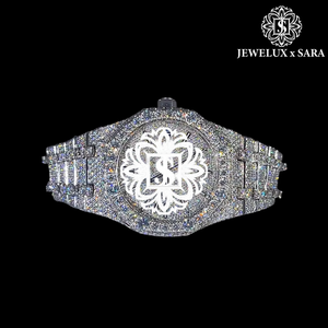 Montre Moissanite Diamant Or et Or Rose de Qualité Exceptionnelle, Sertie de Pierres, Idéale pour les Boutiques de Mode, Cadeaux et Revente, Disponible à la Vente - Product Image 4