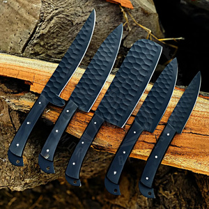 ชุดมีดเชฟเหล็กกล้าคาร์บอนสูงเซอร์เบียฟอร์จด้วยไฟ พร้อมโลโก้ฟรี มีดสับเนื้อ มีดแล่เนื้อ มีดเชฟสไตล์ไวกิ้ง สำหรับตั้งแคมป์และทำบาร์บีคิว - Product Image 3