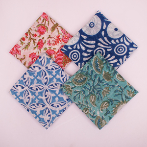 Handcrafted Cotton Square Handkerchief Bandana Set Floral Pattern Outdoor Hippie Hair <b>Accessory</b> Unisex - Product Image 3