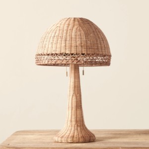 Indoor Lighting Room Decor Natural Rattan Lamp for <b>Bedside</b> Tables Handmade Sidetable Wicker Lamps - Product Image 1