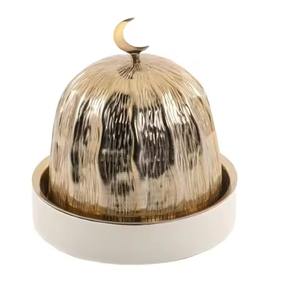 Vaisselle de qualité supérieure, bol à dattes en métal, plat élégant pour servir des fruits secs, pour le ramadan, l'iftar, la salle à manger à domicile - Product Image 5