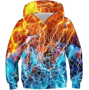 Sweat-shirt à capuche pour enfants avec motif 3D intégral, en molleton French Terry épais, coupe oversize, vêtements de sport, vêtements d'extérieur, personnalisable - Product Image 5