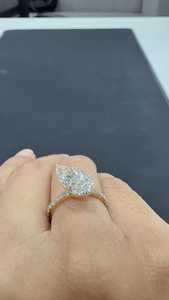 Anillo de compromiso clásico de plata 925 con moissanita de corte pera para mujer, regalo sorpresa para pareja - Product Image 5