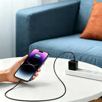 Cargador Rápido GaN de 33W con Enchufe para EE. UU. y UE, Puertos USB Tipo-C, Certificado CE, Ignífugo, Plegable, Ecológico, Compacto y Ligero, para Auriculares