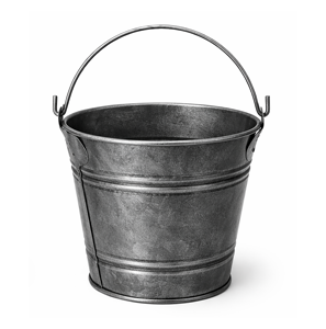 Seau en métal de style moderne avec poignée, design rustique à nervures horizontales, jardinière en étain galvanisé noir pour le jardin et la décoration intérieure - Product Image 2