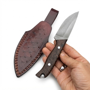 Cuchillo de caza de hoja fija de acero al carbono forjado a mano con mango de madera de wenge, cuchillo de supervivencia para camping y bushcraft, regalo para hombres. - Product Image 5