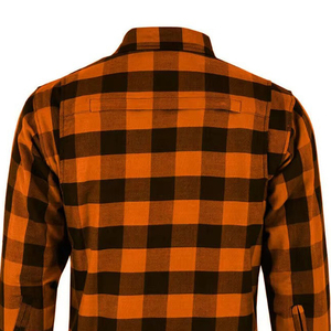 Orange Black Plaid Armored <b>Motorcycle</b> Flannel <b>Shirt</b> % Cotton Heavy Duty Inner Lining Removable CE Armor Pads Plus Size - Product Image 2