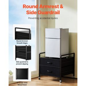 Organizzatore per Mini Frigo con Capacità di 80 kg, 2 Cassetti e 4 Ruote Girevoli, Supporto Mobile e Contenitore per Mini Frigo - Product Image 3