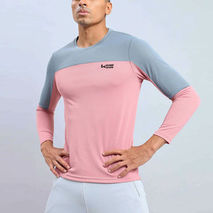 Camisetas de Yoga para Hombre de Manga Larga, 100% Algodón, Color Sólido, Ligeras, para Entrenamiento - Product Image 1