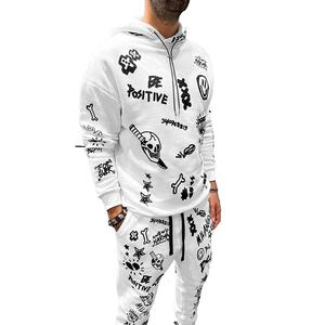 Survêtement de haute qualité en gros, 100% coton molletonné, vêtements de sport pour hommes, impression sérigraphique d'hiver, survêtement pour hommes - Product Image 2