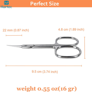 Ciseaux de manucure de qualité supérieure, nouveau produit tendance, à pointe fine, en acier inoxydable courbé, avec poignées en acier - Product Image 5