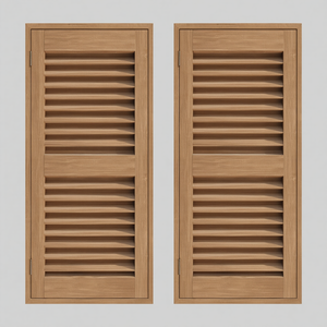 Interior Wooden Shutter Doors Premium Solid Wood Louver <b>Panels</b> for Modern European Style Home Decoration - Product Image 1