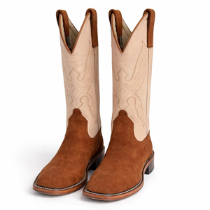 Bottes d'équitation longues pour homme, en cuir véritable, style cowboy, haute qualité, sur mesure, en promotion. - Product Image 1