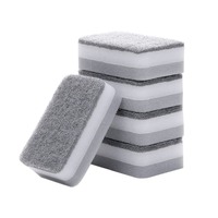 Esponjas de Limpieza de Doble Cara Grises, Antiarañazos, Paquete de 5, para Cocina, Fregado y Lavado de Platos