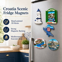 Benutzer definierte 3D Stereo Tourist Souvenir Magnet Kühlschrank Magnet Kroatien Karte Landschaft gemalt dekorative Magnet für Home Deco