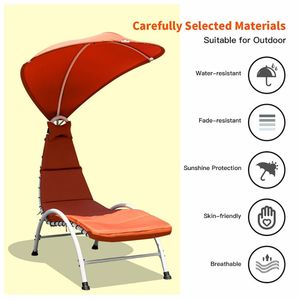 1PC Canopy-Attached Patio <b>Hammock</b> Chaise Lounger Chair for Sunbathing - Product Image 6