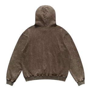 Sweat à capuche confortable délavé à l'acide pour homme, en coton mélangé durable, infroissable, avec couleur personnalisée - Product Image 6