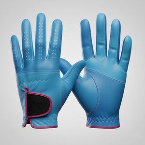 <b>Light</b> Blue Genuine Leather Golf Glove Breathable <b>Pull</b>-On Right Hand Unisex Sport Glove Non-Slip <b>Pull</b>-On Right Hand Unisex Sport - Product Image 6