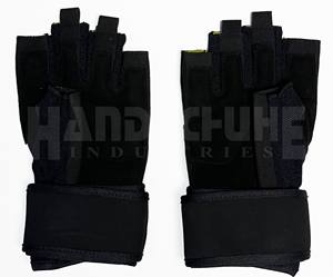 Mitaines de musculation en PU demi-doigts, poids lourd, pour entraînement de musculation, avec sangle de poignet réglable, unisexe - Product Image 2