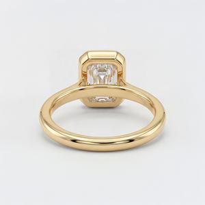 Solitaire Trendy Geometric Moissanite 2 CT <b>Emerald</b> Cut Milgrain Bezel Setting Engagement <b>Ring</b> 925 Sterling <b>Silver</b> Gift for Women - Product Image 6