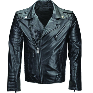 Chaqueta de Motociclista Personalizada de Piel de Oveja para Hombre, Estilo Vintage, con Cremallera, Resistente al Viento, Transpirable, OEM, ODM, Venta al Por Mayor - Product Image 1