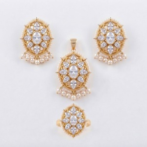 Juego de Joyería de 2 Piezas, Aretes y Colgante de Turquesa con Baño de Oro y Circonitas, Proveedor de Fábrica B2B Personalizado - Product Image 5