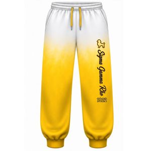 Sigma Gamma Rho <b>Women's</b> Oversized Tie Dye <b>Jogger</b> Pants <b>White</b> Gold Greek Sorority Trousers Custom Graphic Casual Streetwear - Product Image 1