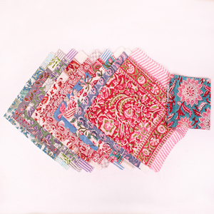 Pañuelo Floral de Algodón Orgánico Hecho a Mano en India para Cabello y Cuello, Estilo Boho, Ecológico, Transpirable, Ligero y Reutilizable para el Verano - Product Image 4