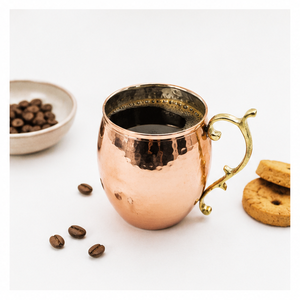 Handcrafted 100% Pure Copper Moscow Mule Mug With Solid Brass Handle Hammered <b>Drinkware</b> For Chilled Cocktails & Beer Gift Item - Product Image 4