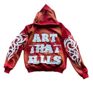 Sudadera con Capucha Unisex Extra Grande de 400 GSM con Lavado Ácido, 2026 |   Apliques Bordados con Efecto Desgastado por el Sol |   OEM de Alta Gama - Product Image 1