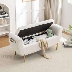 Banco de Almacenamiento con Tapa Abatible de Estilo Europeo Moderno Avelyn, Organizador Minimalista para Dormitorio o Entrada, Mueble de Dormitorio de Diseño Lujoso - Product Image 5