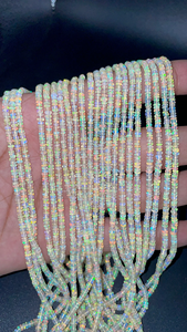 ลูกปัดโอปอลไฟเอทิโอเปียหนา3มม. สำหรับทำเครื่องประดับอัญมณีธรรมชาติขนาด16นิ้วดูฉูดฉาด - Product Image 3