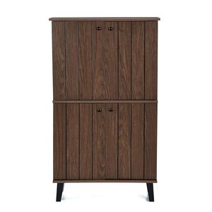 Zapatero de 4 Puertas, Zapatero de Madera Independiente, Organizador de Almacenamiento Cerrado para Entrada, Pasillo, Color Nogal - Product Image 4