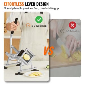 Affettatrice Manuale Commerciale per Verdure e Frutta in Acciaio Inox e Lega di Alluminio da 1/2 Pollice - Product Image 3