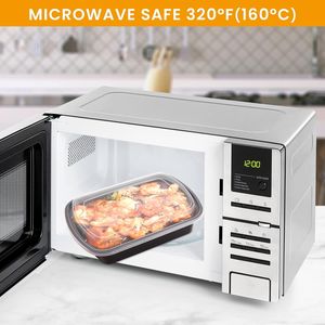 Contenitori per Alimenti in Plastica Riutilizzabili Extra Grandi da 38oz, Scatole Bento Usa e Getta con Coperchi per Conservazione Alimenti, Impilabili - Product Image 2