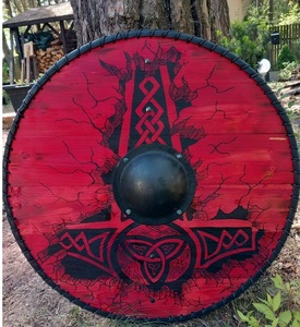 Escudo Vikingo Medieval de Madera para Colgar en la Pared, Grabado, de Alta Resistencia, Personalizable, para Representaciones Históricas, Festivales, Eventos Teatrales - Product Image 1