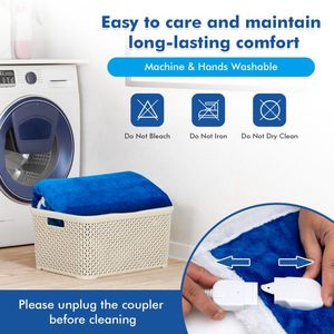 Electric Reversible Flannel and Sherpa <b>Blanket</b> <b>Heated</b> <b>Throw</b> - Product Image 3