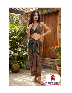 Pareo Hawaiano Polinesio Personalizado de Moda, Envoltura de Playa Ligera, Ropa Tropical para Resort, Fabricante OEM ODM Exportador - Product Image 2