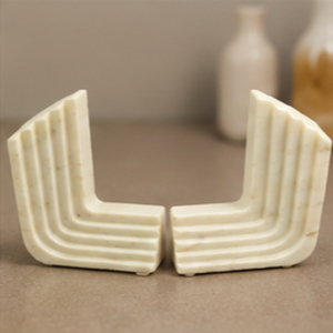 Modern <b>White</b> Banswara Bookends U Shape Home Decor Craft Art Decorative Stand - Product Image 2