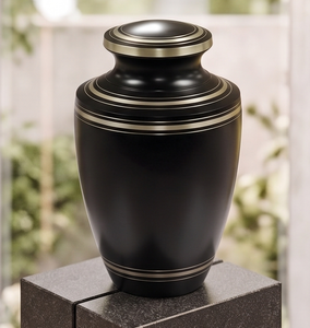 Urnas de Cremación de Latón de Buena Calidad, Urnas para Adultos, Recipiente Conmemorativo para Cenizas, Artículos Funerarios en Venta, Urna Humana Negra Brillante - Product Image 4