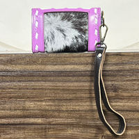 Porte-monnaie en cuir de vachette à motif à carreaux tendance, fait à la main, petit étui pour cartes, portefeuille de luxe pour femmes