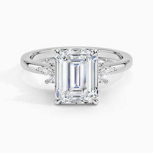 BOJ <b>Ring</b> 0148 <b>Emerald</b> Cut 925 <b>Silver</b> Marquise Cluster Prong Setting Solitaire Diamond <b>Ring</b> 2ct D Color VVS1 Moissanite GRA Sale - Product Image 1